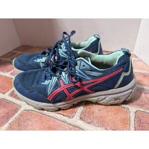 ASICS Women's GEL Venture 8 Blue Pink Running Shoes Sneakers Shoes Size 7.5